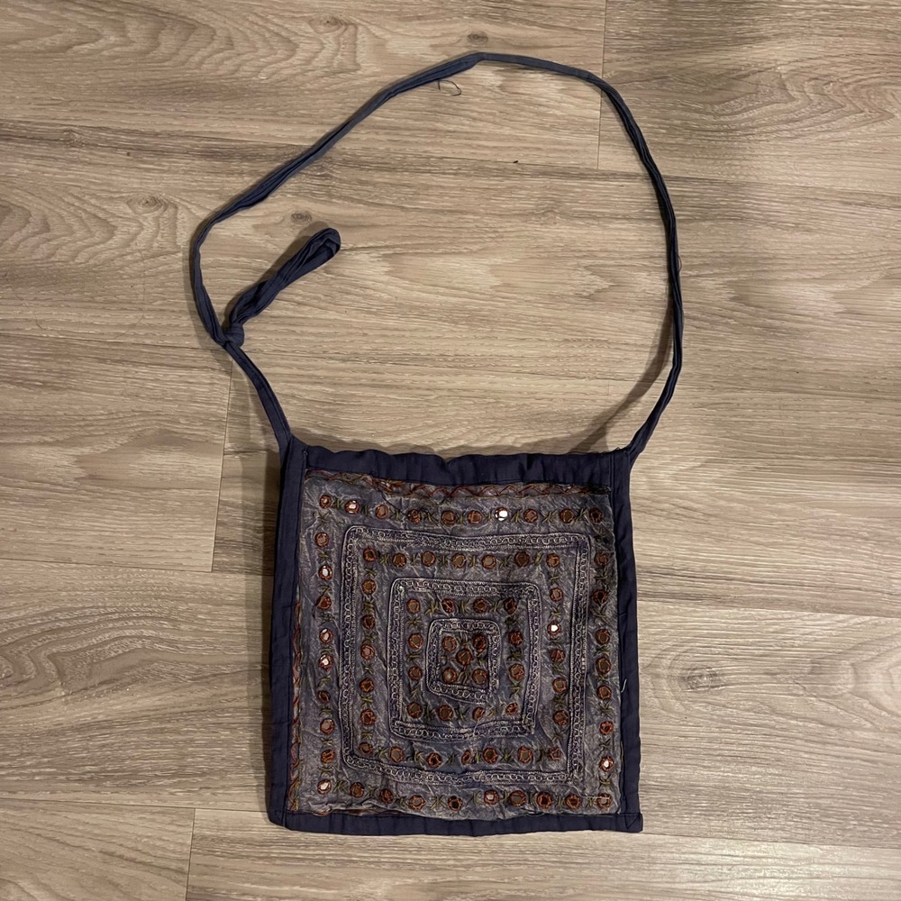 Boho Sequined Satchel Crossbody Shoulder Bag Medium Hippie Fairycore